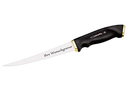 Marttiini Filetiermesser, 15 cm, Kautschuk-Griff, Lederscheide, mit persönlicher Gravur Marttiini Filetiermesser, 15 cm, Kautschuk-Griff, Lederscheide, mit persönlicher Gravur von Marttiini