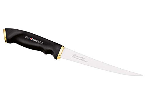 Marttiini Finnisches Filetiermesser, Klinge 15 cm, Kautschuk-Griff, Lederscheide Marttiini Finnisches Filetiermesser, Klinge 15 cm, Kautschuk-Griff, Lederscheide von Marttiini