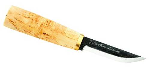 Marttiini-Schnitzmesser, Carbon-Stahl, Birkenholz-Griff, Lederscheide von Marttiini