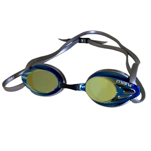 MARU Puls Schwimmbrille, Silber/Blau/Gold, Einheitsgröße von maru