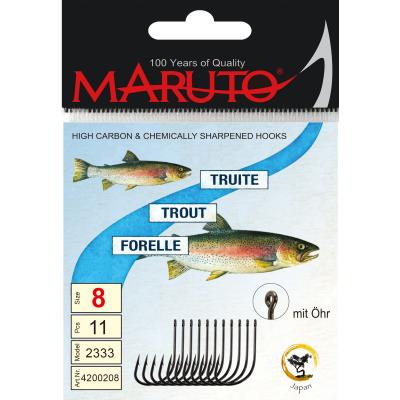 Maruto Maruto Forellenhaken mit Öhr gunsmoke Größe 10 SB12 von Maruto