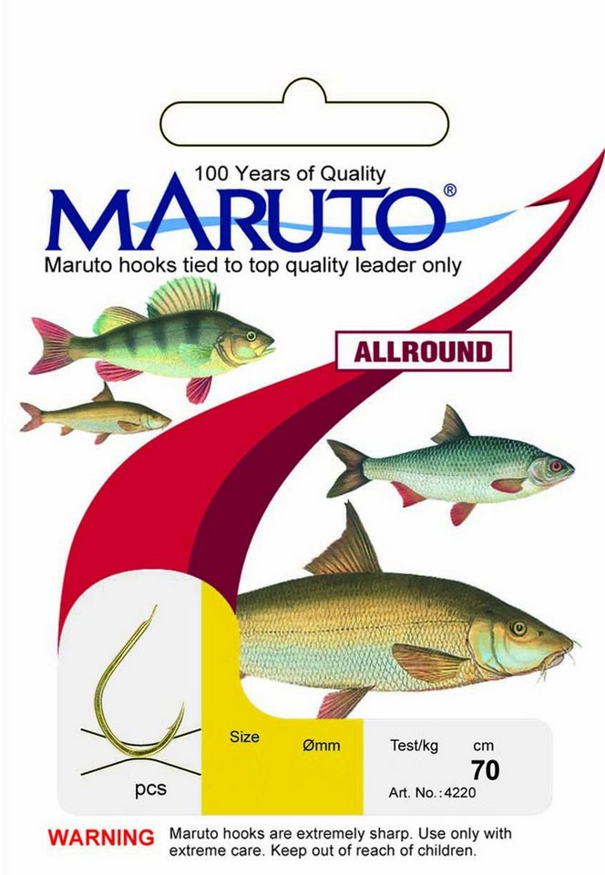 Maruto Stipphaken Maruto Allround Haken gebunden goldfarben - gebundene Angelhaken 70cm Maruto Stipphaken Maruto Allround Haken gebunden goldfarben - gebundene Angelhaken 70cm von Maruto