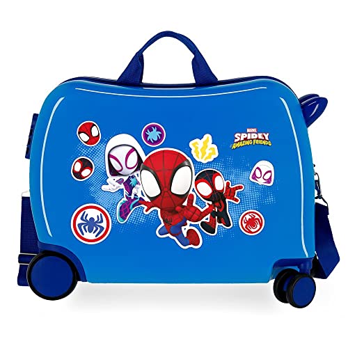 Marvel Spiderman Go Webs Go Blue Kinderkoffer 50 x 39 x 20 cm starres ABS seitliches Zahlenschloss 34 l 1,8 kg 4 Rollen Handgepäck von Marvel