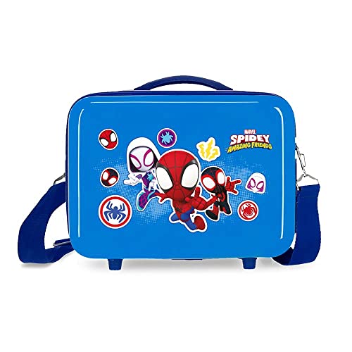 Marvel Spiderman Go webs go Anpassbarer Kulturbeutel mit blauem Schultergurt 29 x 21 x 15 cm starres ABS 9,14 l 0,6 kg von Marvel