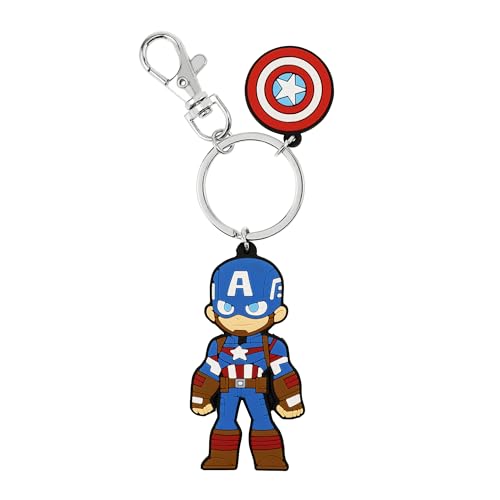 Avengers Captain America Cartoon Silikon Rot und Blau Charm Schlüsselanhänger GH00332RL.PH, blau, Einheitsgröße, Cartoon von Marvel