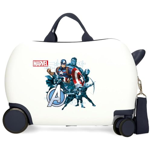 Marvel Joumma Avengers Legendary Kinderkoffer, Kabinenkoffer, Blau, Weiß, Hartplastik, seitlicher Kombinationsverschluss, 4 Räder, Handgepäck, weiß, Kinderkoffer Marvel Joumma Avengers Legendary Kinderkoffer, Kabinenkoffer, Blau, Weiß, Hartplastik, seitlicher Kombinationsverschluss, 4 Räder, Handgepäck, weiß, Kinderkoffer von Marvel