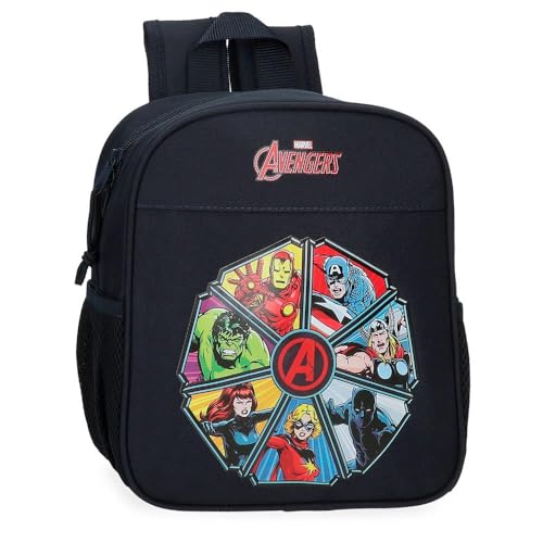 Joumma Marvel Avengers to The Power, Kindergarten-Rucksack, Schwarz, 21 x 25 x 10 cm, Polyester, 5,25 l, Schwarz, Kindergarten-Rucksack von Marvel