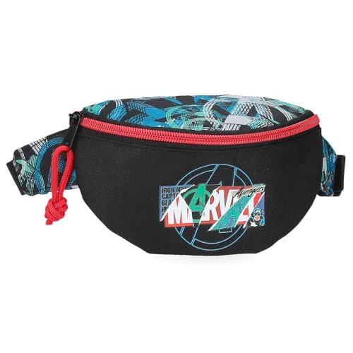 Marvel Joumma Shield, Gürteltasche, Schwarz, 27 x 11 x 6,5 cm, Polyester, L, Schwarz, Hüfttasche von Marvel