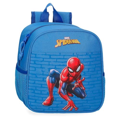 Joumma Marvel Spiderman, Vorschulrucksack, Blau, 21 x 25 x 10 cm, Polyester, 5,25 l, blau, Talla única, Vorschulrucksack von Marvel