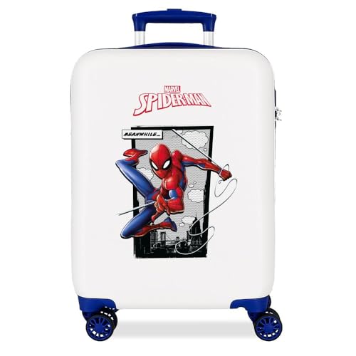 Joumma Marvel Spiderman-Action-Kabinenkoffer, weiß, 38 x 55 x 20 cm, starr, 2 kg, 2 kg, 35 l, Handgepäck, weiß, Talla única, Kabinenkoffer Joumma Marvel Spiderman-Action-Kabinenkoffer, weiß, 38 x 55 x 20 cm, starr, 2 kg, 2 kg, 35 l, Handgepäck, weiß, Talla única, Kabinenkoffer von Marvel
