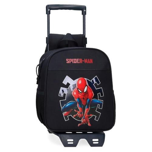 Joumma Marvel Spiderman Attack Kindergartenrucksack, Schwarz, 23 x 25 x 10 cm, Polyester, 5,25 l, Schwarz, Kindergarten-Rucksack von Marvel