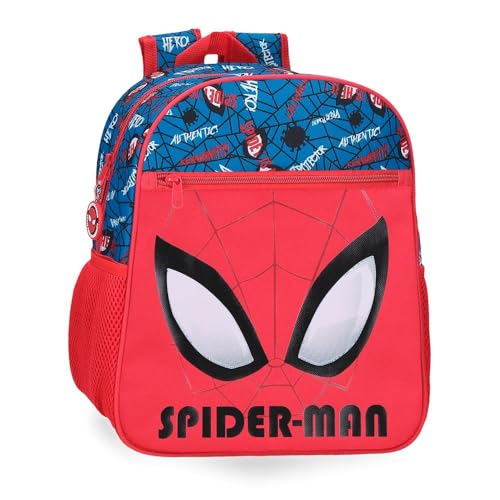 Marvel Joumma Spiderman Authentic Schulrucksack, Rot, 27 x 33 x 11 cm, Polyester, 9,8 l, rot, Schulrucksack von Marvel