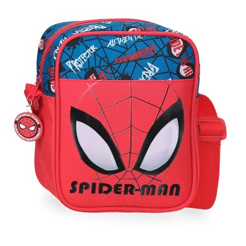 Marvel Joumma Spiderman Authentic Umhängetasche, Rot, 15 x 20 x 6 cm, Polyester, L, rot, Umhängetasche von Marvel