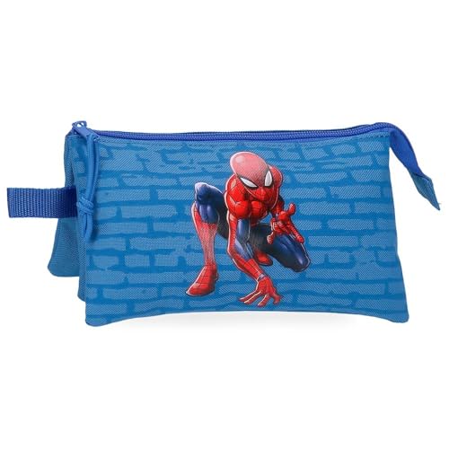 Joumma Marvel Spiderman-Etui mit 3 Fächern, Blau, 22 x 12 x 5 cm, Polyester, 1,32 l, blau, Talla única, Dreifachmäppchen Joumma Marvel Spiderman-Etui mit 3 Fächern, Blau, 22 x 12 x 5 cm, Polyester, 1,32 l, blau, Talla única, Dreifachmäppchen von Marvel