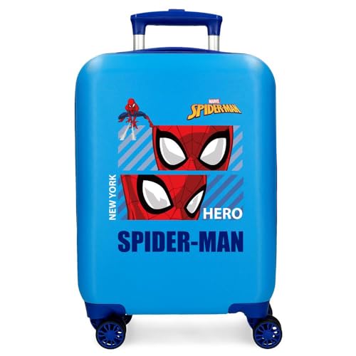 Joumma Marvel Spiderman Held, Kabinenkoffer, Blau, 33 x 50 x 20 cm, Harter ABS-Kunststoff, seitlicher Kombinationsverschluss, 28,4 l, 2 kg, 4 Doppelrollen, Gepäck, Hand, blau, Kabinenkoffer Joumma Marvel Spiderman Held, Kabinenkoffer, Blau, 33 x 50 x 20 cm, Harter ABS-Kunststoff, seitlicher Kombinationsverschluss, 28,4 l, 2 kg, 4 Doppelrollen, Gepäck, Hand, blau, Kabinenkoffer von Marvel