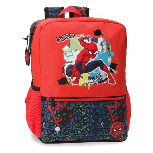 Joumma Marvel Spiderman Urban Schulrucksack, anpassbar an Trolley, Rot, 27 x 33 x 11 cm, Polyester, 13,68 l, rot, Schulrucksack, anpassbar an Trolley von Marvel