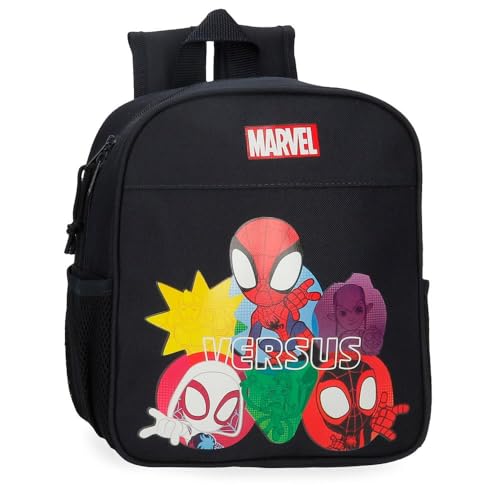 Joumma Marvel Versus Spidey Vorschulrucksack, Schwarz, 21 x 25 x 10 cm, Polyester, 5,25 l, Schwarz, Talla única, Vorschulrucksack von Marvel