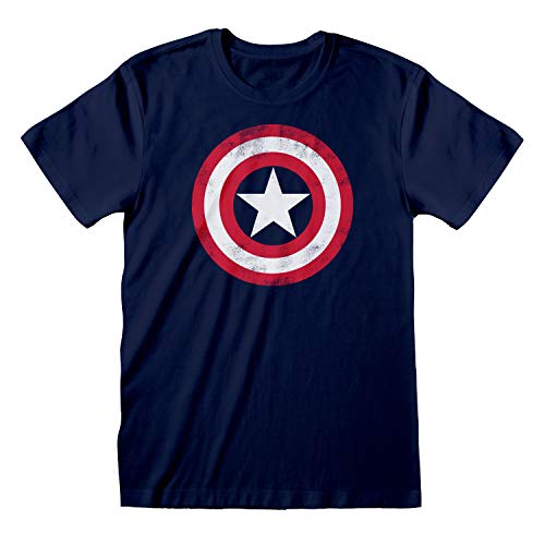 Kurzarm-T-Shirt Capitán América Captain America Shield Blau Unisex Kurzarm-T-Shirt Capitán América Captain America Shield Blau Unisex von Marvel