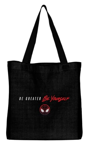 Marvel Be Greater Be Yourself Morales BWMAGAGBB001 Tote Bag, Unisex, Schwarz, Größe T/U, Schwarz, 38 X 42 CM, Utility Marvel Be Greater Be Yourself Morales BWMAGAGBB001 Tote Bag, Unisex, Schwarz, Größe T/U, Schwarz, 38 X 42 CM, Utility von Marvel