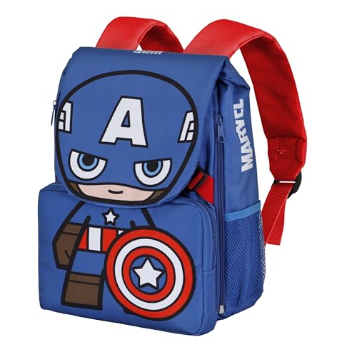 Marvel Captain America Glory-Kleiner EXP Ausbaufähig Rucksack, Blau, 18 x 28 cm, Kapazität 15 L Marvel Captain America Glory-Kleiner EXP Ausbaufähig Rucksack, Blau, 18 x 28 cm, Kapazität 15 L von Marvel