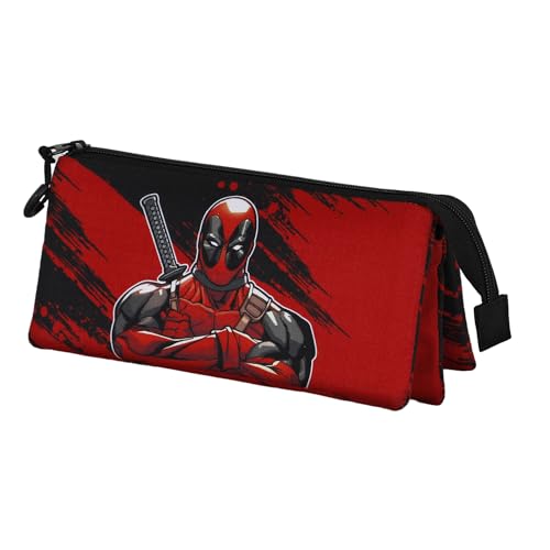 Marvel Deadpool Bad-Dreifach Federmäppchen, Rot, 23 x 11 cm Marvel Deadpool Bad-Dreifach Federmäppchen, Rot, 23 x 11 cm von Marvel