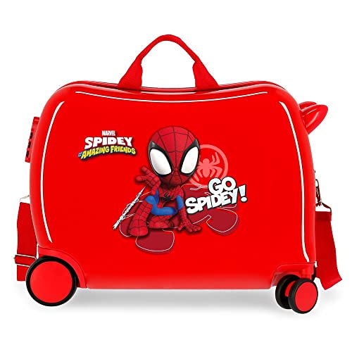 Marvel Go Spidey Kinderkoffer, Rot, 50 x 39 x 20 cm, starr, ABS-Kombinationsverschluss, 34 l, 1,8 kg, 4 Räder, Handgepäck, rot, Kinderkoffer von Marvel