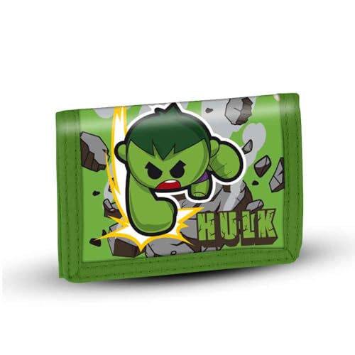 Marvel Hulk Greenmass-Velcro Geldbörse, Grün, 21,5 x 9 cm von Marvel
