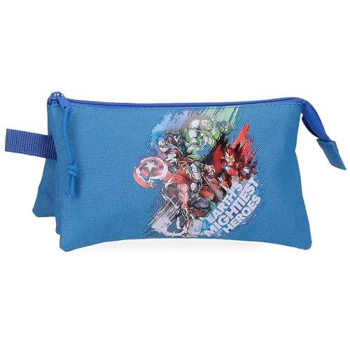 Marvel Joumma Avengers Heroes Federmäppchen, Blau, 22 x 12 x 5 cm, Polyester, 1,32 l, blau, Talla única, Dreifachmäppchen Marvel Joumma Avengers Heroes Federmäppchen, Blau, 22 x 12 x 5 cm, Polyester, 1,32 l, blau, Talla única, Dreifachmäppchen von Marvel