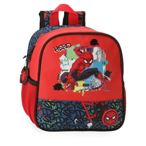 Joumma Marvel Spiderman Urban Vorschulrucksack, Rot, 23 x 25 x 10 cm, Polyester, 6,44 l, rot, Vorschule Rucksack von Marvel