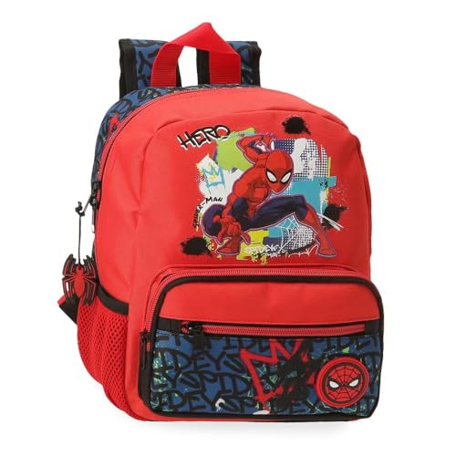 Joumma Marvel Spiderman Urban Wanderrucksack, Rot, 23 x 28 x 10 cm, Polyester, 9,6 l, rot, Wanderrucksack von Marvel