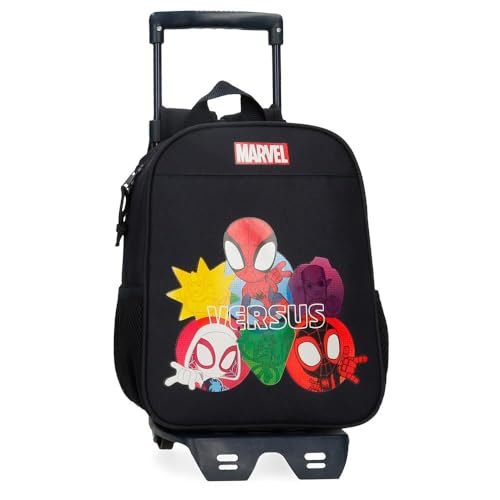 Marvel Joumma Versus Spidey Vorschulrucksack mit Trolley, schwarz, 21 x 25 x 10 cm, Polyester, 6,44 l, Schwarz, Talla única, Rucksack anpassbar an Trolley Marvel Joumma Versus Spidey Vorschulrucksack mit Trolley, schwarz, 21 x 25 x 10 cm, Polyester, 6,44 l, Schwarz, Talla única, Rucksack anpassbar an Trolley von Marvel