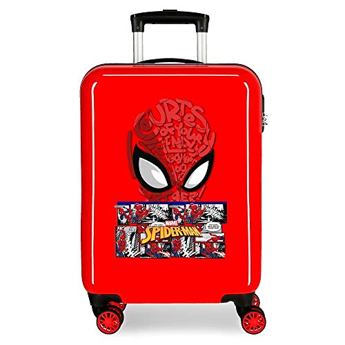 Marvel Spiderman Comic Kabinentasche, Rot, 38 x 55 x 20 cm, starr, ABS, seitlicher Zahlenkombinationsverschluss 34 l, 2,66 kg, 4 Doppelrollen, Handgepäck. Marvel Spiderman Comic Kabinentasche, Rot, 38 x 55 x 20 cm, starr, ABS, seitlicher Zahlenkombinationsverschluss 34 l, 2,66 kg, 4 Doppelrollen, Handgepäck. von Marvel