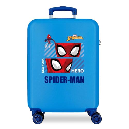 Marvel Spiderman Hero Kabinentrolley, Blau, 38 x 55 x 20 cm, starrer ABS-Kombinationsverschluss, 34 l, 2 kg, 4 Räder, Handgepäck von Marvel