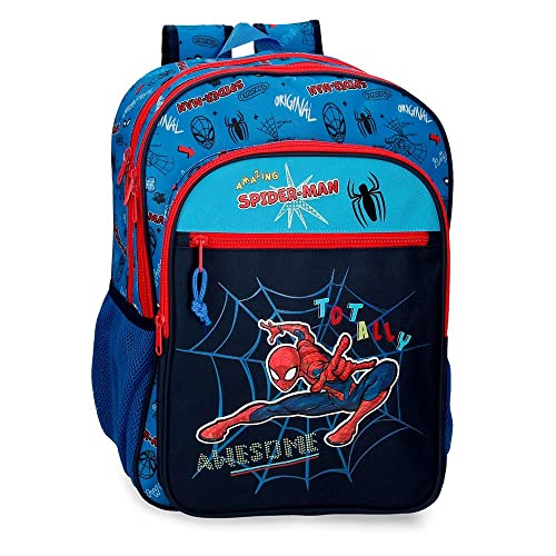 Marvel Spiderman Totally awesome Schulrucksack mit zwei Fächern, blau, 31 x 42 x 13 cm, Polyester, 16,93 l Marvel Spiderman Totally awesome Schulrucksack mit zwei Fächern, blau, 31 x 42 x 13 cm, Polyester, 16,93 l von Marvel