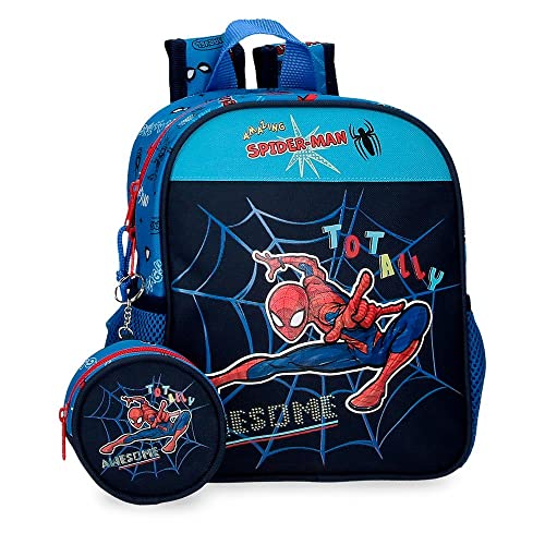 Marvel Spiderman Totally awesome Vorschulrucksack mit blauem Trolley 21x25x10 cm Polyester 5,25L Marvel Spiderman Totally awesome Vorschulrucksack mit blauem Trolley 21x25x10 cm Polyester 5,25L von Marvel