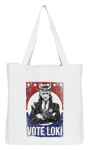 Marvel Vote Loki BWLOKIMBB003 Tote Bag Unisex, Weiß, Größe TU, weiß, 38 X 42 CM, Utility Marvel Vote Loki BWLOKIMBB003 Tote Bag Unisex, Weiß, Größe TU, weiß, 38 X 42 CM, Utility von Marvel
