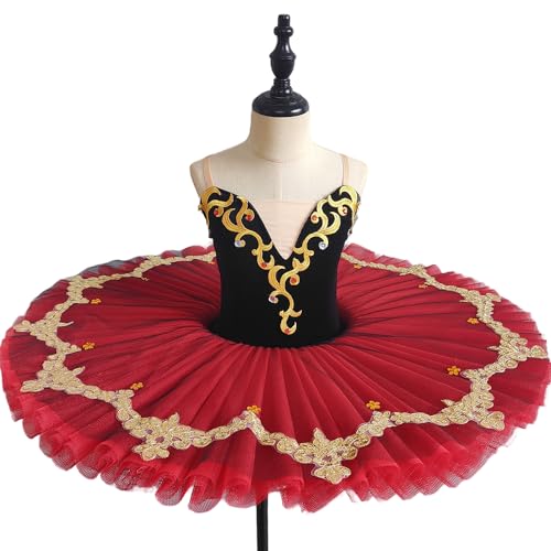 Masif Mädchen Professionelle Ballett Tutu Kleid Rote Bühne Tanz Wettbewerb Costum Kinder Womens Platter Pfannkuchen Swan Lake Party Ballerina,Rot,160 Masif Mädchen Professionelle Ballett Tutu Kleid Rote Bühne Tanz Wettbewerb Costum Kinder Womens Platter Pfannkuchen Swan Lake Party Ballerina,Rot,160 von Masif