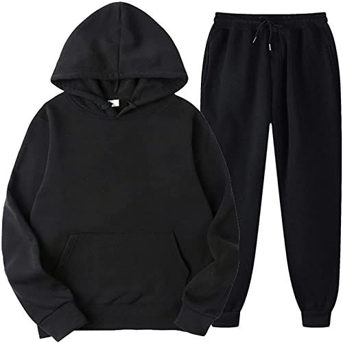 2PCS Trainingsanzüge Outfits Männer Frauen Lässige einfarbige Sportbekleidung Langarm Hoodie + Jogginghose mit elastischer Taille Herbst Winter Sweatshirt Set Loungewear Outfit Freizeitkleidung von Masrin