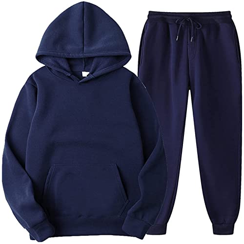 2PCS Trainingsanzüge Outfits Männer Frauen Lässige einfarbige Sportbekleidung Langarm Hoodie + Jogginghose mit elastischer Taille Herbst Winter Sweatshirt Set Loungewear Outfit Freizeitkleidung von Masrin