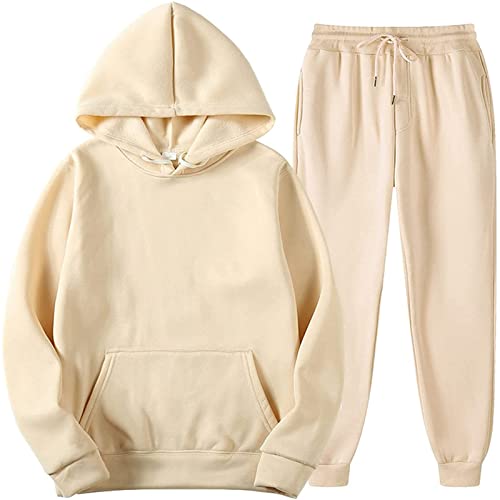 2PCS Trainingsanzüge Outfits Männer Frauen Lässige einfarbige Sportbekleidung Langarm Hoodie + Jogginghose mit elastischer Taille Herbst Winter Sweatshirt Set Loungewear Outfit Freizeitkleidung von Masrin