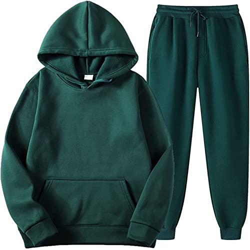 2PCS Trainingsanzüge Outfits Männer Frauen Lässige einfarbige Sportbekleidung Langarm Hoodie + Jogginghose mit elastischer Taille Herbst Winter Sweatshirt Set Loungewear Outfit Freizeitkleidung von Masrin