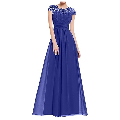 Abendkleid Damen Elegantes Floraler Spitze Patchwork Cocktailkleid Rundhals Mittleren Ärmeln Ballkleid Bodenlanges langes Maxikleid Partykleid mit Rüschensaum Einfarbig Brautkleid Hochzeitskleid Abendkleid Damen Elegantes Floraler Spitze Patchwork Cocktailkleid Rundhals Mittleren Ärmeln Ballkleid Bodenlanges langes Maxikleid Partykleid mit Rüschensaum Einfarbig Brautkleid Hochzeitskleid von Masrin