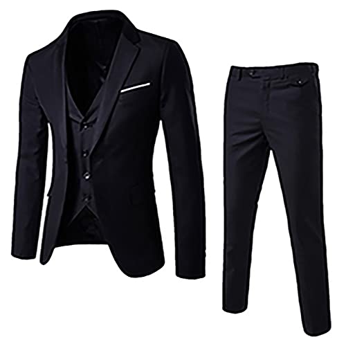 Anzug Dreiteiliger Set Herren Modisches Einfarbige Business-Kleidung Anzugmantel mit einem Knopf und Langen Ärmeln + Einreihige Anzugweste + Anzughosen Geschäftskleidung Für Männer M~6XL Anzug Dreiteiliger Set Herren Modisches Einfarbige Business-Kleidung Anzugmantel mit einem Knopf und Langen Ärmeln + Einreihige Anzugweste + Anzughosen Geschäftskleidung Für Männer M~6XL von Masrin