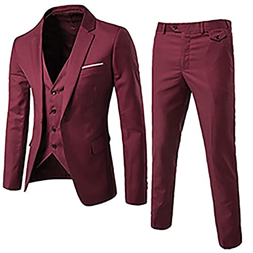 Anzug Dreiteiliger Set Herren Modisches Einfarbige Business-Kleidung Anzugmantel mit einem Knopf und Langen Ärmeln + Einreihige Anzugweste + Anzughosen Geschäftskleidung Für Männer M~6XL Anzug Dreiteiliger Set Herren Modisches Einfarbige Business-Kleidung Anzugmantel mit einem Knopf und Langen Ärmeln + Einreihige Anzugweste + Anzughosen Geschäftskleidung Für Männer M~6XL von Masrin