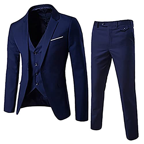 Anzug Dreiteiliger Set Herren Modisches Einfarbige Business-Kleidung Anzugmantel mit einem Knopf und Langen Ärmeln + Einreihige Anzugweste + Anzughosen Geschäftskleidung Für Männer M~6XL Anzug Dreiteiliger Set Herren Modisches Einfarbige Business-Kleidung Anzugmantel mit einem Knopf und Langen Ärmeln + Einreihige Anzugweste + Anzughosen Geschäftskleidung Für Männer M~6XL von Masrin