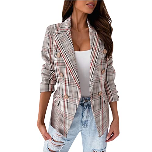 Anzugjacke Damen Blazer Elegante kariert Anzug Mantel Business Casual Anzug Doppelreiher Anzugjacken offene Vorderseite Geschäft Büro Jacke Schlanke Passform Bürodame Arbeitsanzug Für Hochzeit Anzugjacke Damen Blazer Elegante kariert Anzug Mantel Business Casual Anzug Doppelreiher Anzugjacken offene Vorderseite Geschäft Büro Jacke Schlanke Passform Bürodame Arbeitsanzug Für Hochzeit von Masrin