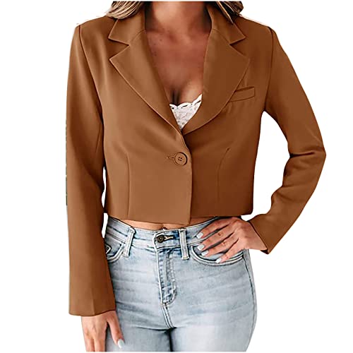 Blazer Für Damen Crop Petite Anzug Fashion Einfarbig Anzugjacke Business Blazerjacke EIN-Knopf-Anzugjacken offene Vorderseite Übergangsjacke Sportlich Bürodame Geschäftskleidung Für Abschlussball Blazer Für Damen Crop Petite Anzug Fashion Einfarbig Anzugjacke Business Blazerjacke EIN-Knopf-Anzugjacken offene Vorderseite Übergangsjacke Sportlich Bürodame Geschäftskleidung Für Abschlussball von Masrin