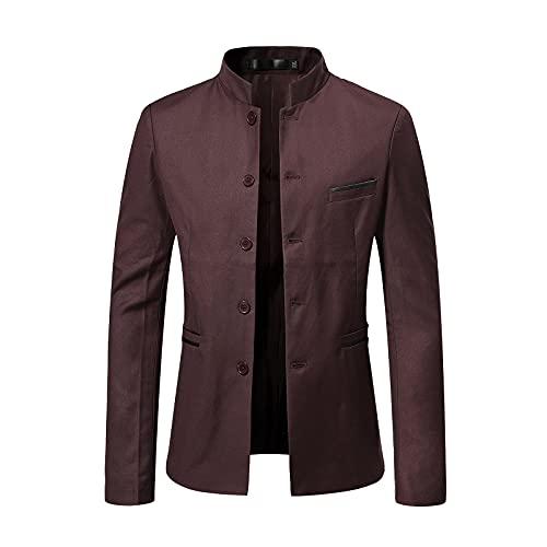 Blazer Herren Anzugjacke mit Stehkragen und Langen Ärmeln Einreiher Anzug Herbst Winter Anzugmantel Formelle Geschäftskleidung Taille zurückziehen Tunika Bluse Für Männer M 5XL Blazer Herren Anzugjacke mit Stehkragen und Langen Ärmeln Einreiher Anzug Herbst Winter Anzugmantel Formelle Geschäftskleidung Taille zurückziehen Tunika Bluse Für Männer M 5XL von Masrin