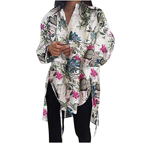 Bluse Damen Oversize Freizeithemd Einfarbiges Longshirt Revers Langarm Blusentops Großen Größen Hemd Tops Asymmetrisches Saum Vorne hinten Hemd Seitlichem Schlitz Urlaubshemd mit Schnürung S-5XL Bluse Damen Oversize Freizeithemd Einfarbiges Longshirt Revers Langarm Blusentops Großen Größen Hemd Tops Asymmetrisches Saum Vorne hinten Hemd Seitlichem Schlitz Urlaubshemd mit Schnürung S-5XL von Masrin