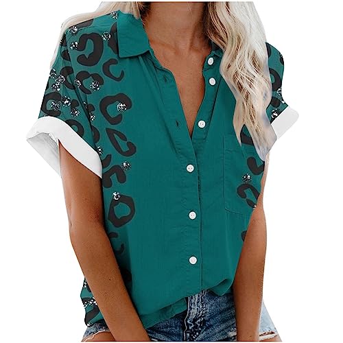 Bluse Damen Sommer Kurzarm Tops mit Tasche Modisches einfarbiges Hemd Oberteile Kurzärmlige Hemdbluse mit Revers Bluse mit Knöpfen vorne offen Blusentops Blusenshirt Shirtbluse S-3XL Bluse Damen Sommer Kurzarm Tops mit Tasche Modisches einfarbiges Hemd Oberteile Kurzärmlige Hemdbluse mit Revers Bluse mit Knöpfen vorne offen Blusentops Blusenshirt Shirtbluse S-3XL von Masrin